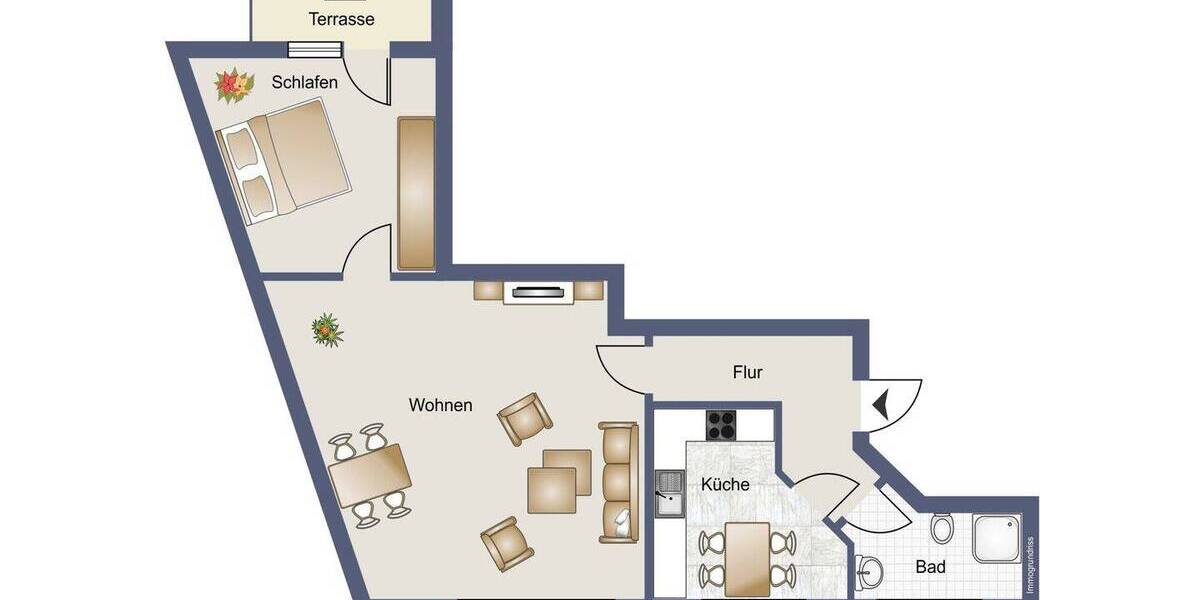 Etagenwohnung Osnabrück Innenstadt - 2 Zimmer, 59 m&sup2;, 159.000&euro; | Angebot:26816577