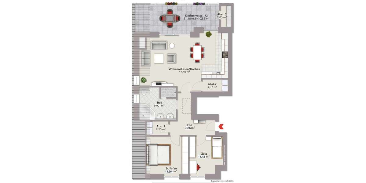 Exklusive Neubauwohnungen im Zentrum von Ostercappeln - Dachgeschoßwohnung Ostercappeln | Angebot:24533447