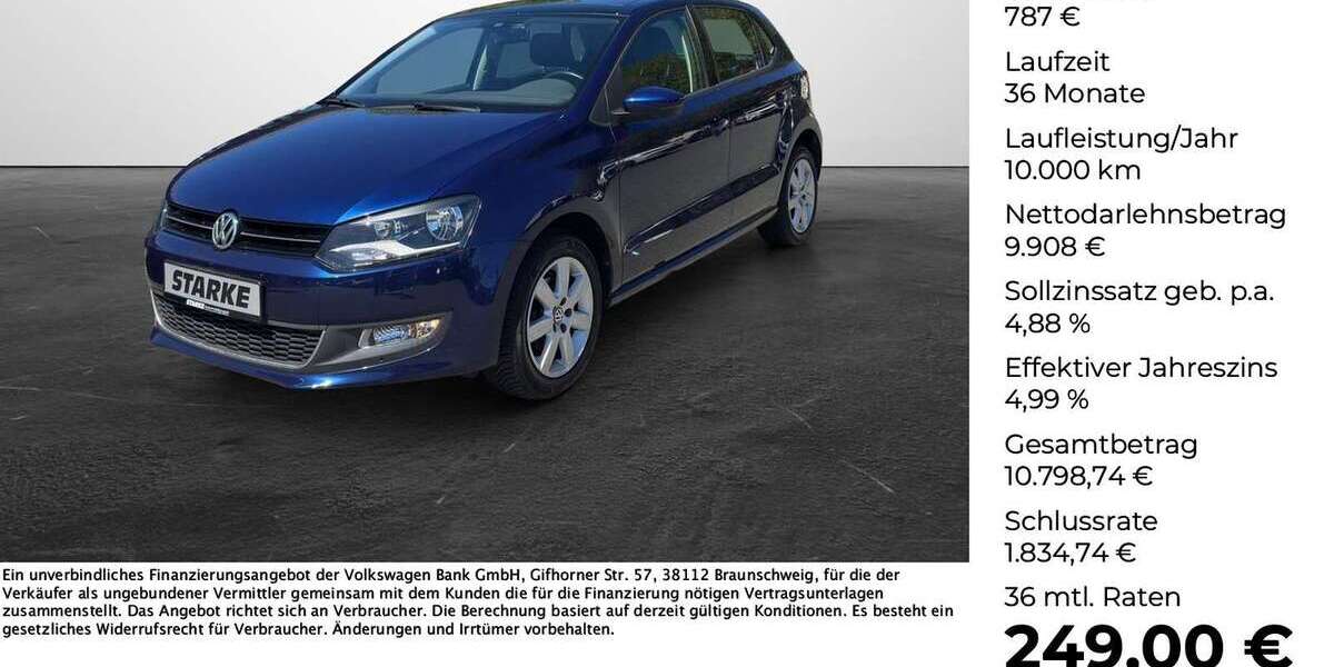 VW Polo 70.362 km 10.245 &euro; Osnabrück 49078