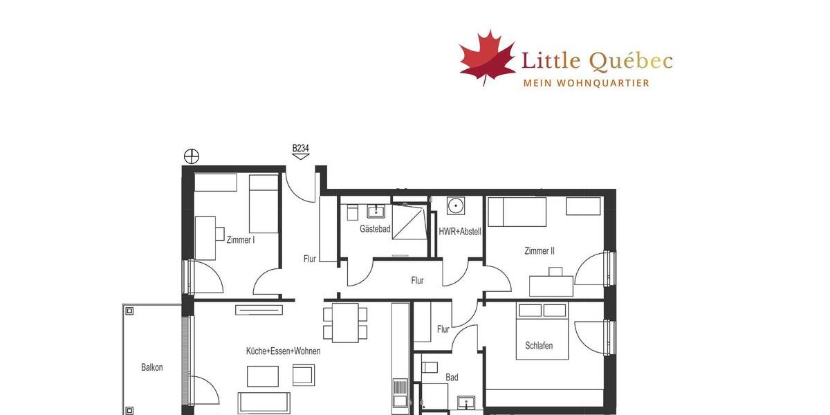 Etagenwohnung Osnabrück Eversburg - 4 Zimmer, 108 m&sup2;, 1.326&euro; | Angebot:25217678