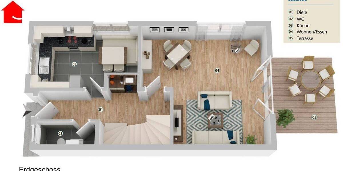 Doppelhaushälfte Ibbenbüren Dickenberg - 5 Zimmer, 109 m&sup2;, 245.000&euro; | Angebot:26703218
