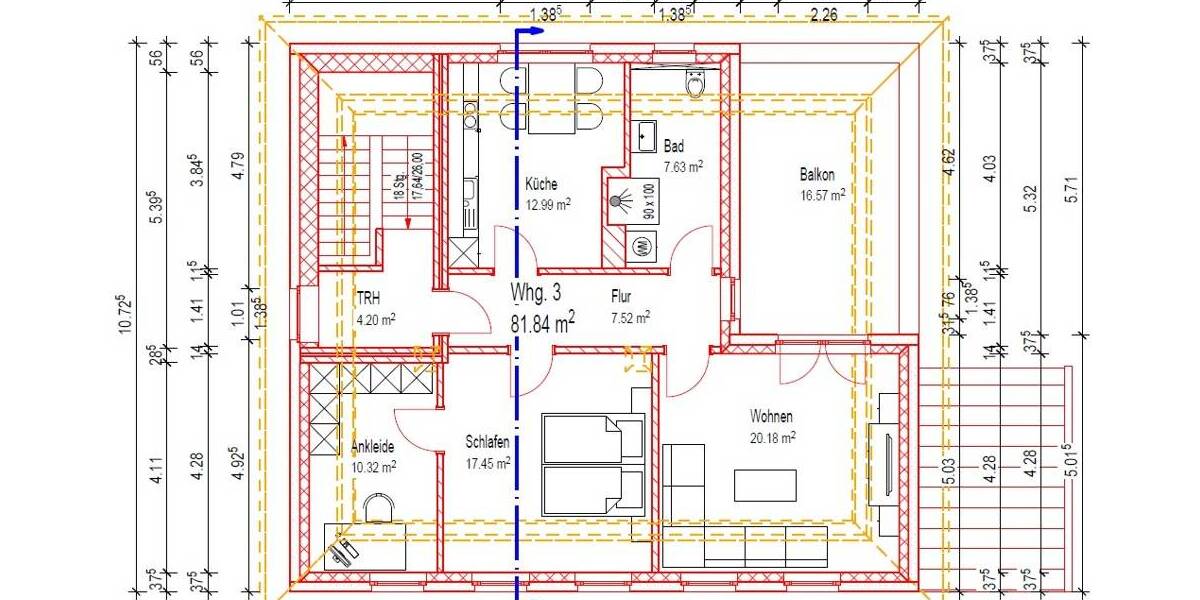 Etagenwohnung Bohmte Hinterfelde - 2 Zimmer, 81 m&sup2;, 270.072&euro; | Angebot:25687421