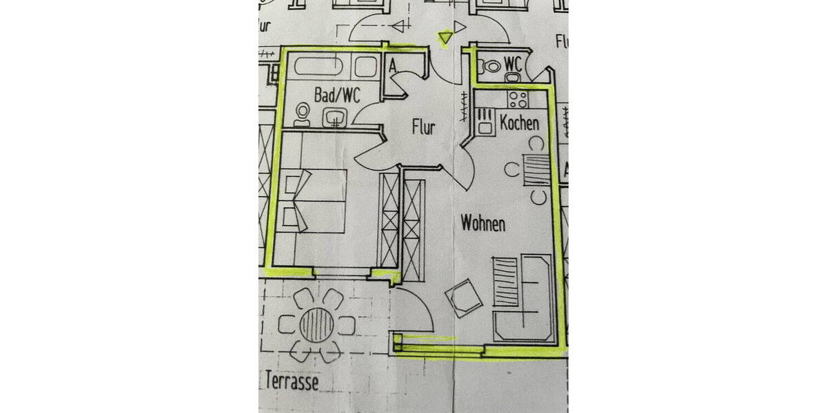 Terrassenwohnung Wallenhorst Lechtingen - 2 Zimmer, 54 m&sup2;, 160.000&euro; | Angebot:26150662