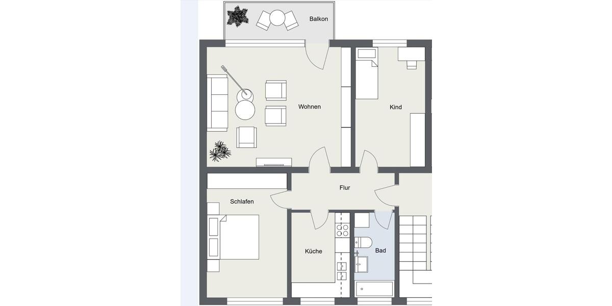Etagenwohnung Osnabrück Nahne - 3 Zimmer, 83 m&sup2;, 1.030&euro; | Angebot:26294945