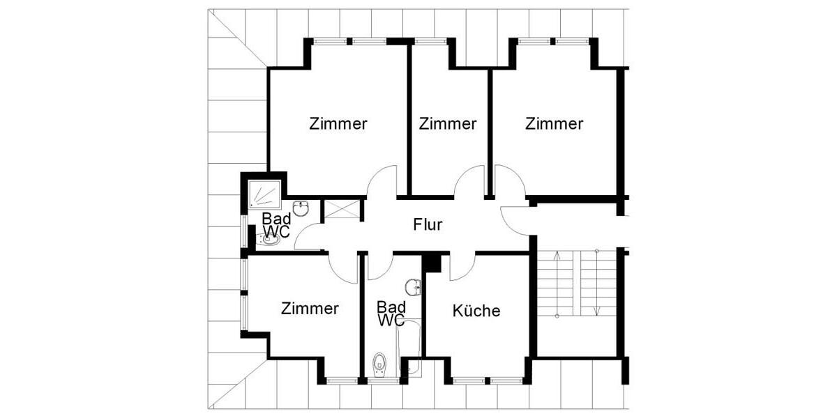 Dachgeschoßwohnung Osnabrück Wüste - 4 Zimmer, 74 m&sup2;, 908&euro; | Angebot:25984476