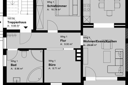 Wohnung Lotte - 3 Zimmer, 77 m&sup2;, 1.115&euro; | Angebot:25293777