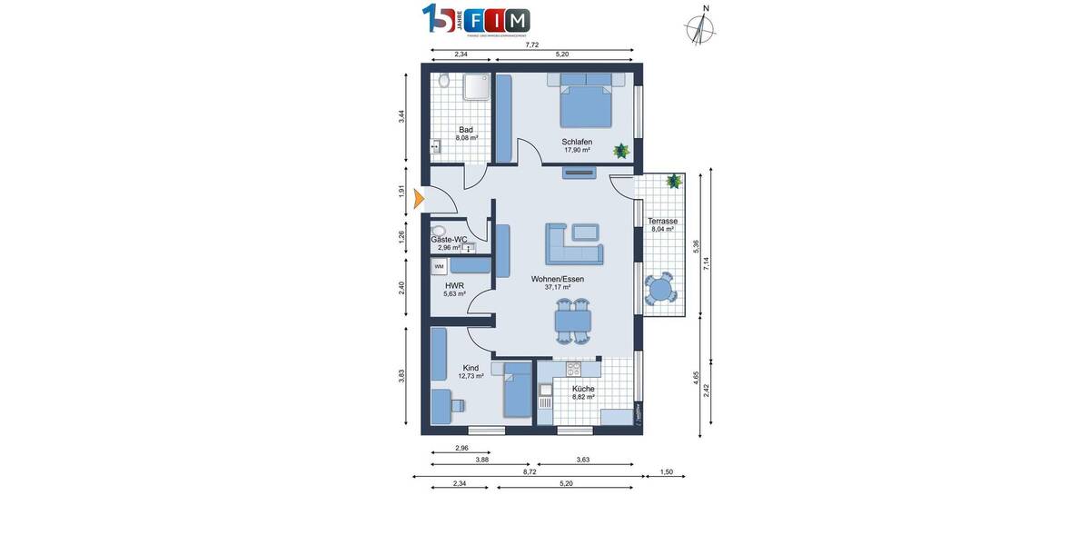Etagenwohnung Melle Melle-Mitte - 3 Zimmer, 101 m&sup2;, 1.224&euro; | Angebot:26788145