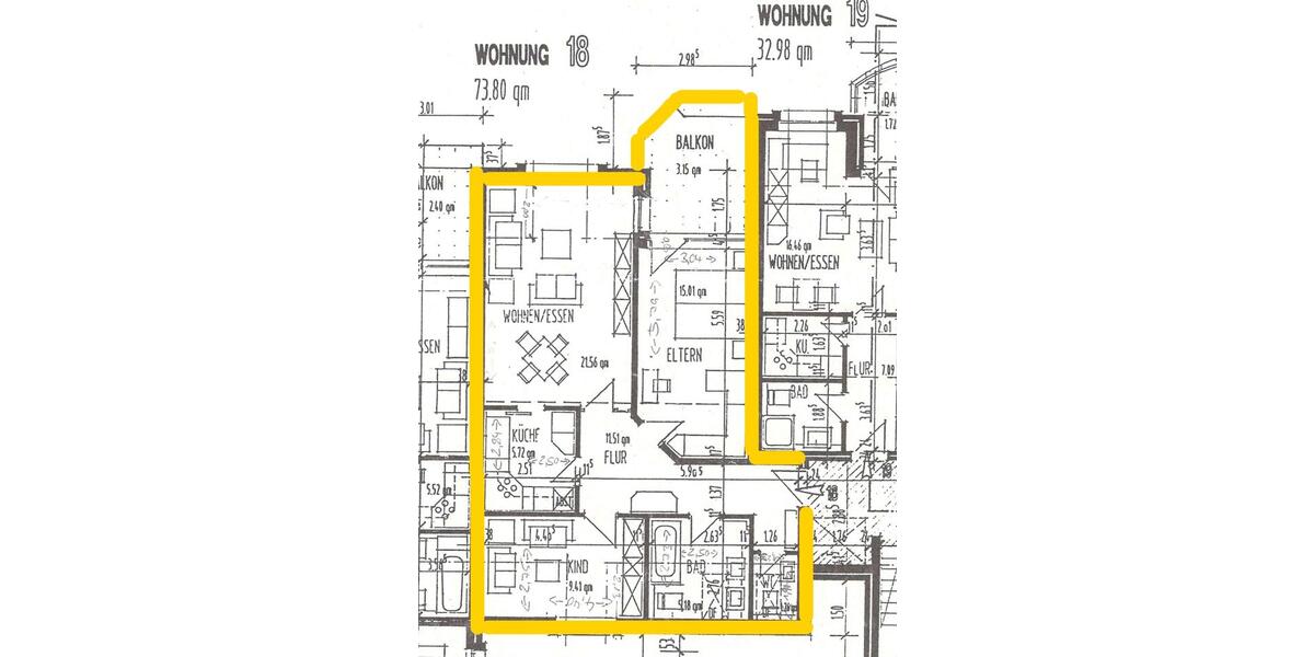 Etagenwohnung Osnabrück Hellern - 3 Zimmer, 78 m&sup2;, 230.000&euro; | Angebot:26430843