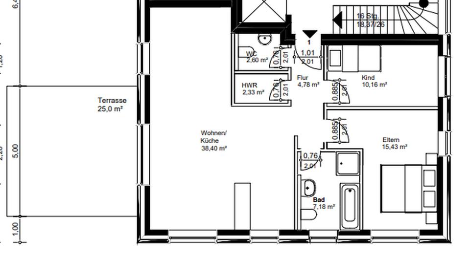Erdgeschoßwohnung Ibbenbüren - 3 Zimmer, 90 m&sup2;, 1.099&euro; | Angebot:26462492