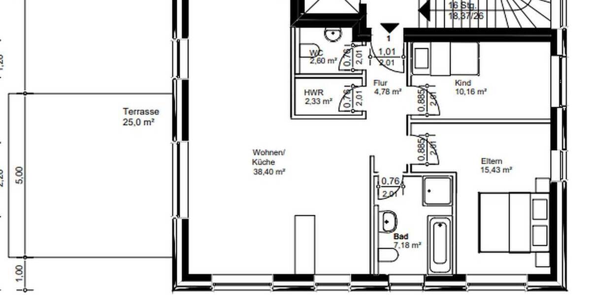 Etagenwohnung Ibbenbüren Stadt - 3 Zimmer, 90 m&sup2;, 1.049&euro; | Angebot:26915447