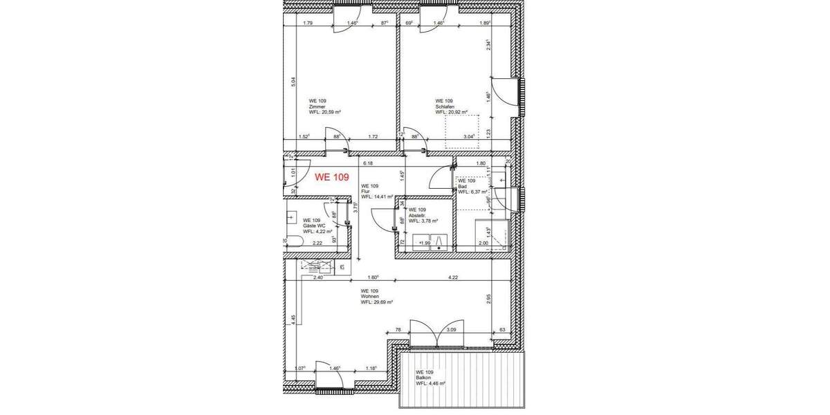Etagenwohnung Osnabrück Innenstadt - 3 Zimmer, 101 m&sup2;, 1.580&euro; | Angebot:26778282