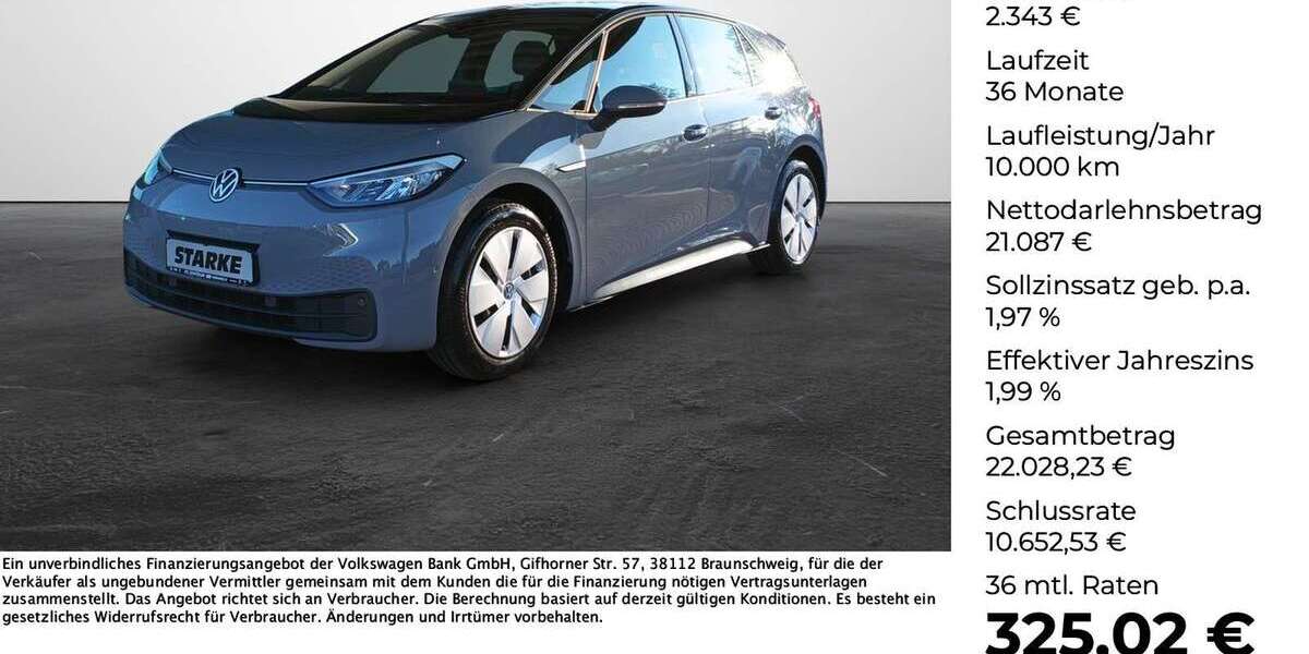 VW ID.3 20.295 km 23.430 &euro; Versmold 33775
