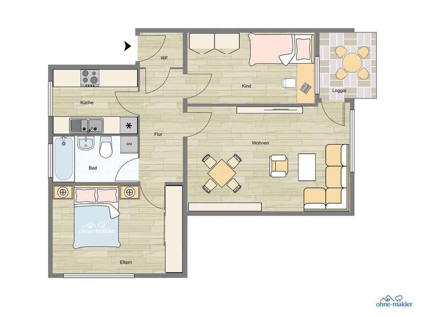 Wohnung zum Mieten in Osnabrück 810 € 66 m²
