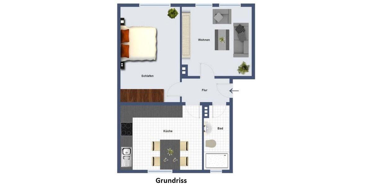 Erdgeschoßwohnung Osnabrück Fledder - 2 Zimmer, 55 m&sup2;, 115.000&euro; | Angebot:26367654