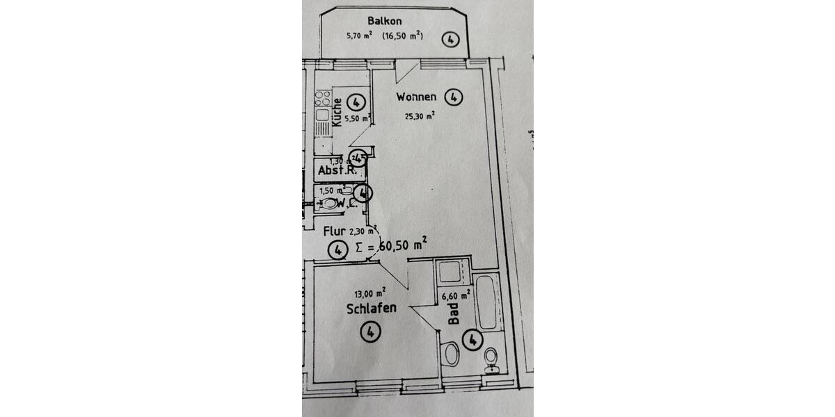 Etagenwohnung Osnabrück Gretesch - 2 Zimmer, 61 m&sup2;, 185.000&euro; | Angebot:26129818