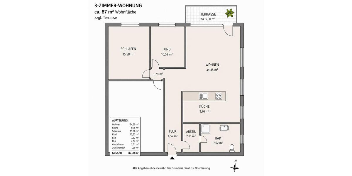 Erdgeschoßwohnung Versmold - 3 Zimmer, 87 m&sup2;, 1.150&euro; | Angebot:26312923