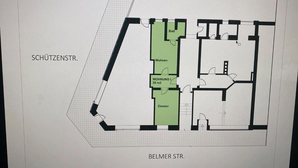 Erdgeschoßwohnung Osnabrück Fledder - 2 Zimmer, 35 m&sup2;, 530&euro; | Angebot:26228583