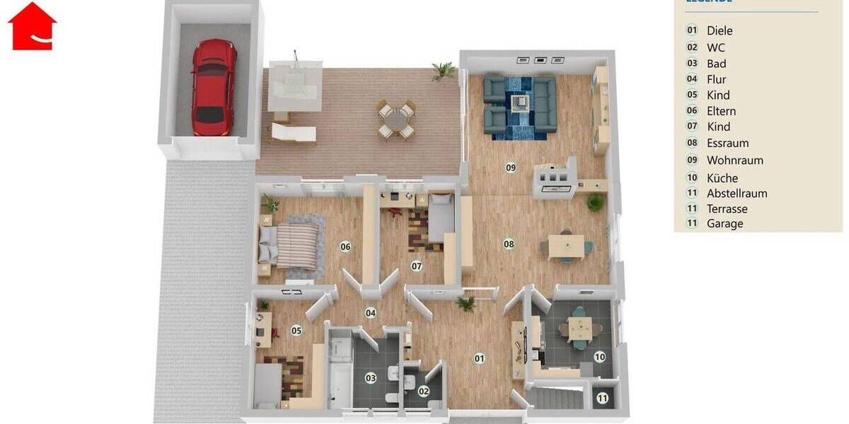 Bungalow Ladbergen - 4 Zimmer, 127 m&sup2;, 365.000&euro; | Angebot:26816471