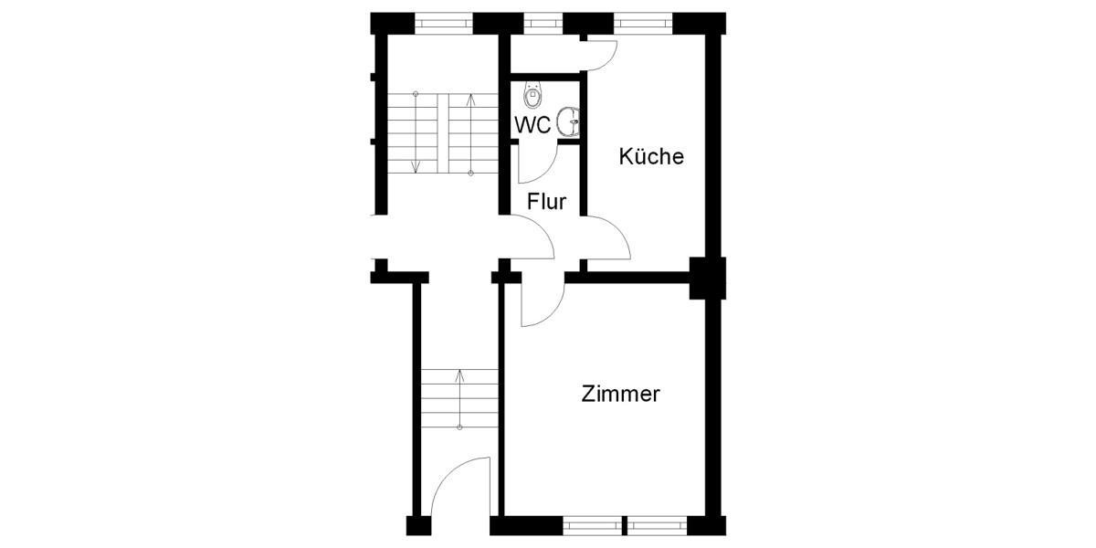 Erdgeschoßwohnung Osnabrück Wüste - 2 Zimmer, 35 m&sup2;, 372&euro; | Angebot:26569236