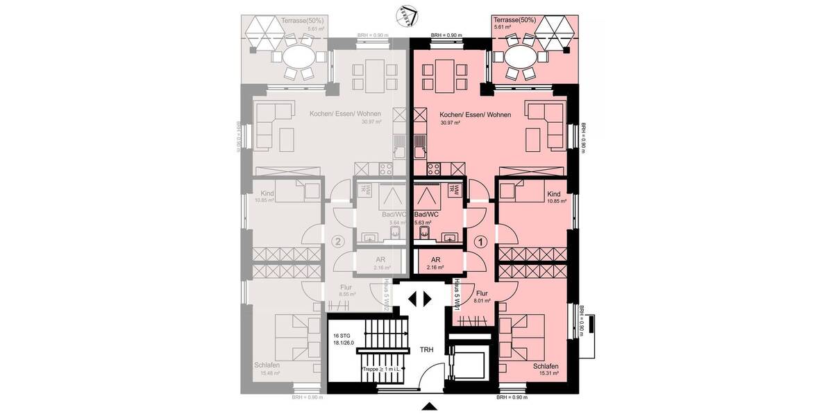 Etagenwohnung Recke - 3 Zimmer, 78 m&sup2;, 330.000&euro; | Angebot:26674092
