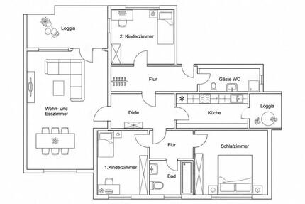 Wohnung Osnabrück Eversburg - 4 Zimmer, 116 m&sup2;, 280.000&euro; | Angebot:26762055