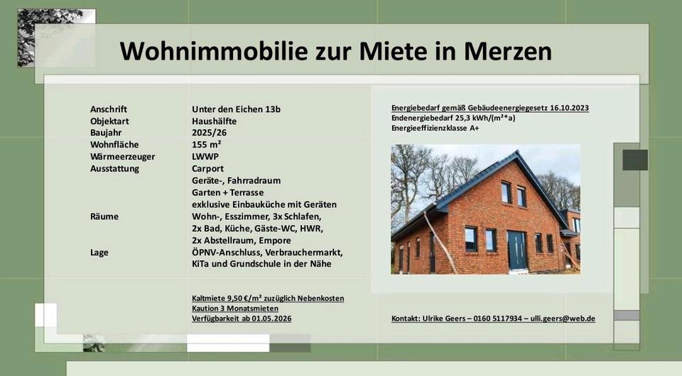 Doppelhaushälfte Neuenkirchen - 4 Zimmer, 155 m&sup2;, 1.470&euro; | Angebot:25957145