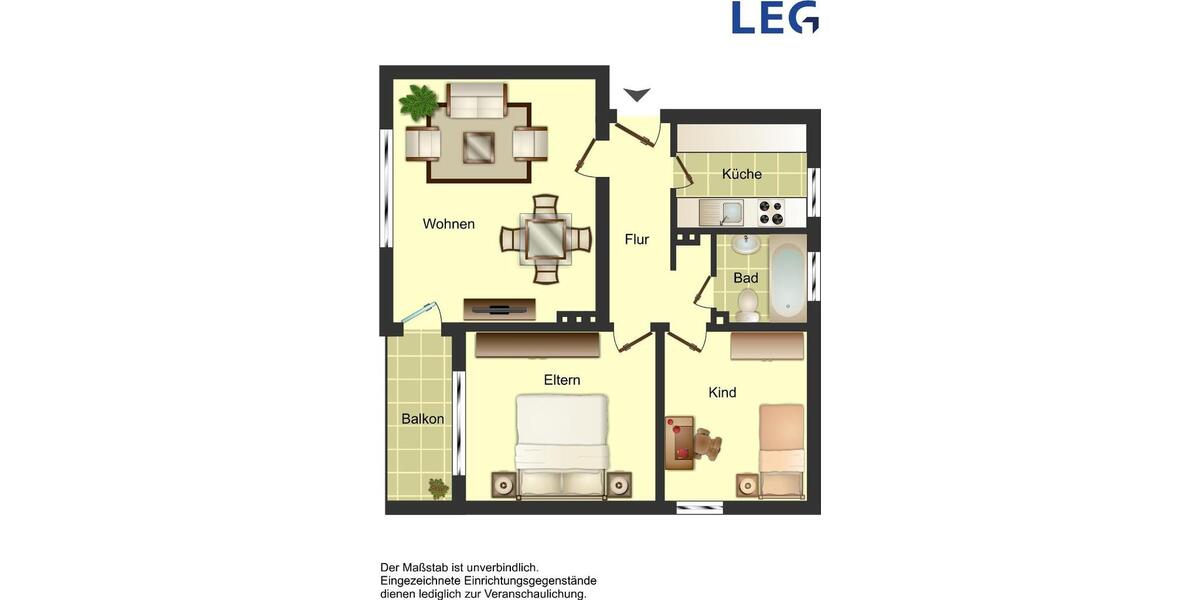 Erdgeschoßwohnung Ibbenbüren Bockraden - 3 Zimmer, 59 m&sup2;, 479&euro; | Angebot:26624206