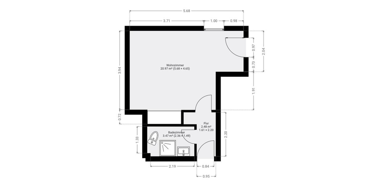 Dachgeschoßwohnung Osnabrück Eversburg - 1 Zimmer, 27 m&sup2;, 350&euro; | Angebot:26562807