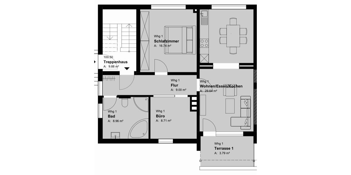 Erdgeschoßwohnung Osnabrück Hellern - 3 Zimmer, 77 m&sup2;, 1.115&euro; | Angebot:25280365