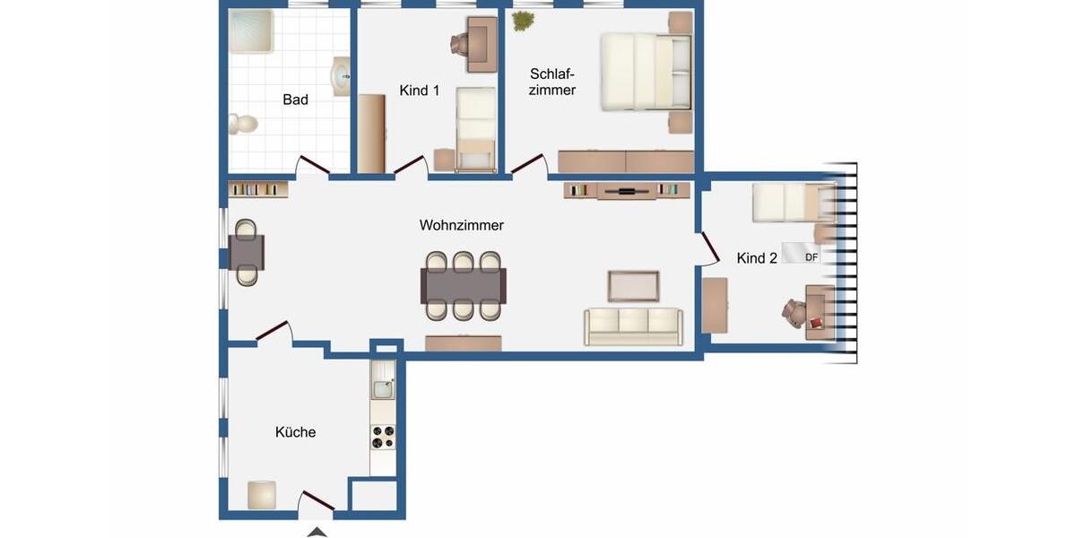 Etagenwohnung Neuenkirchen-Vörden Vörden - 4 Zimmer, 100 m&sup2;, 800&euro; | Angebot:25444356