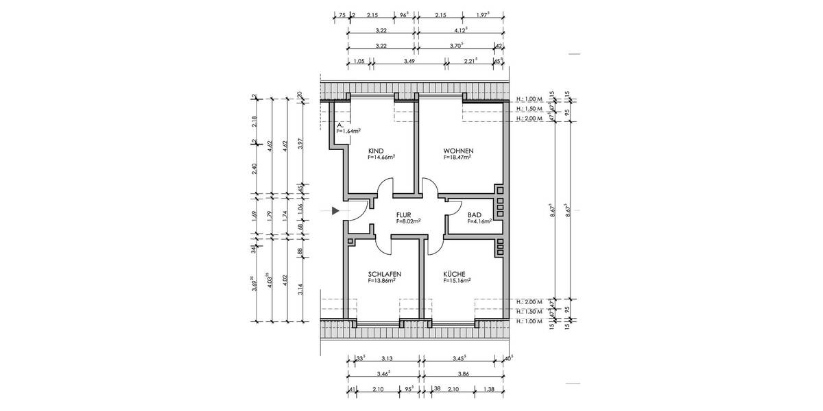 Etagenwohnung Osnabrück Schinkel - 3 Zimmer, 75 m&sup2;, 229.000&euro; | Angebot:26318847