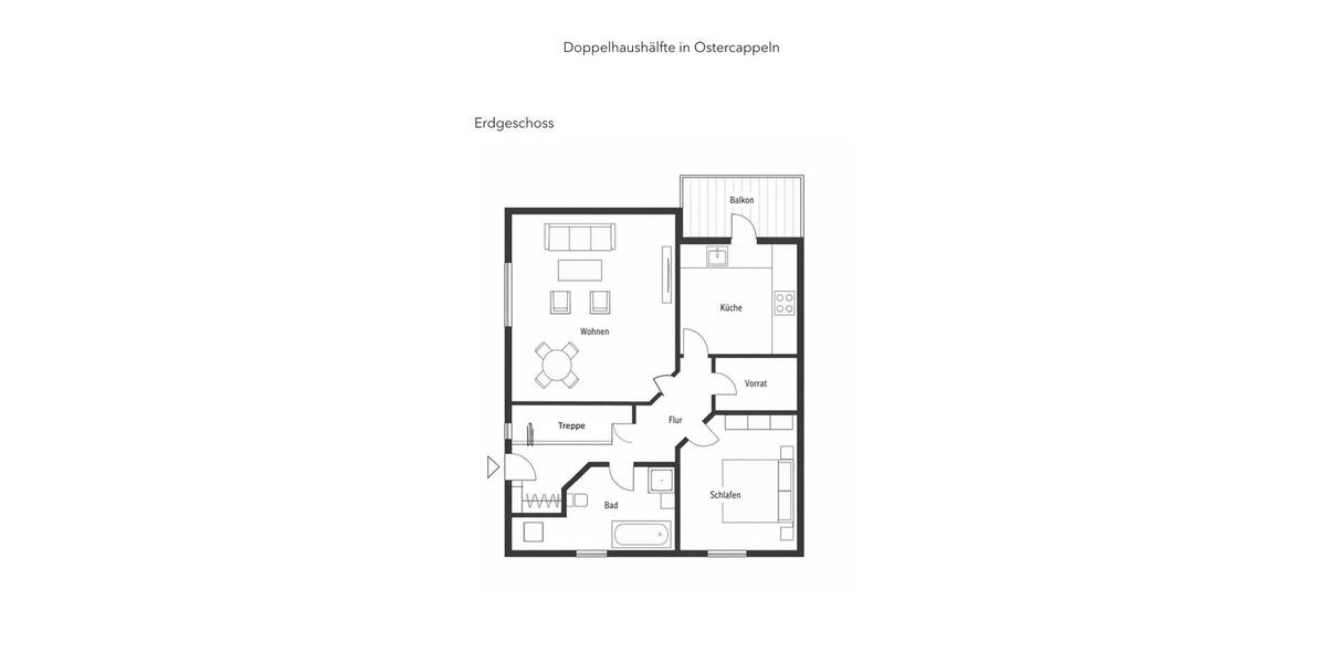 Doppelhaushälfte Ostercappeln - 5 Zimmer, 130 m&sup2;, 1.300&euro; | Angebot:26284222