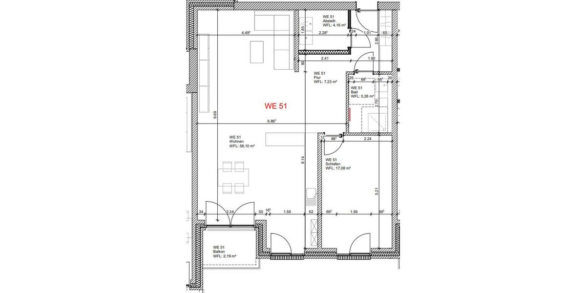 Etagenwohnung Osnabrück Eversburg - 2 Zimmer, 94 m&sup2;, 1.410&euro; | Angebot:26478282