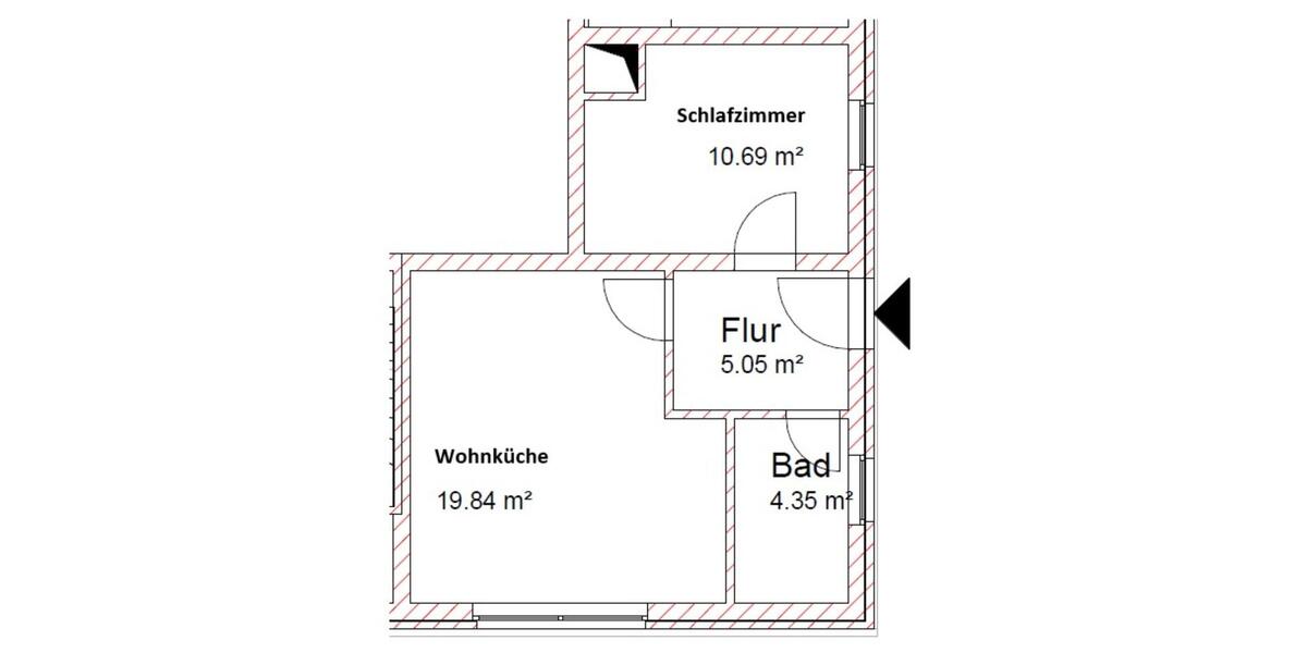 Erdgeschoßwohnung Osnabrück Hellern - 2 Zimmer, 40 m&sup2;, 590&euro; | Angebot:25942370
