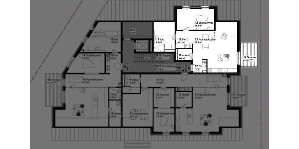 Dachgeschoßwohnung Bramsche - 2 Zimmer, 82 m&sup2;, 890&euro; | Angebot:25268892