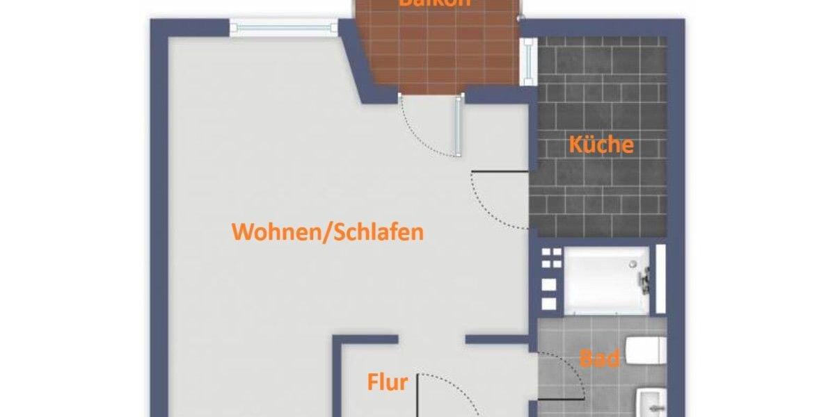 Etagenwohnung Osnabrück Fledder - 1 Zimmer, 33 m&sup2;, 95.000&euro; | Angebot:26875626