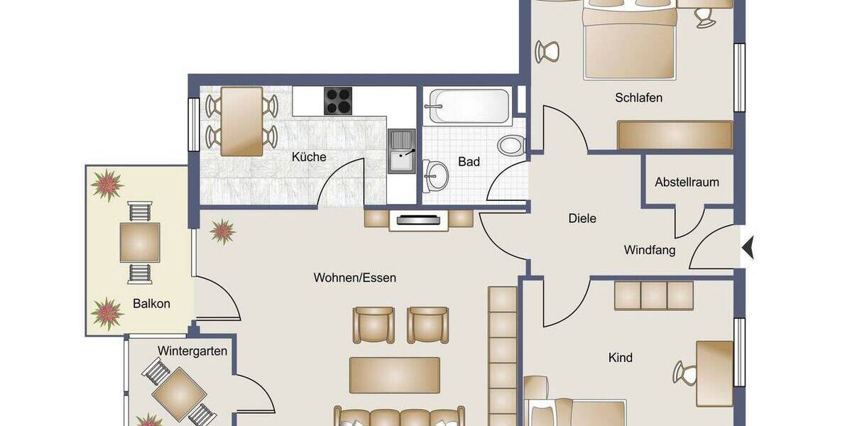 Etagenwohnung Osnabrück Innenstadt - 3 Zimmer, 76 m&sup2;, 209.000&euro; | Angebot:26797399