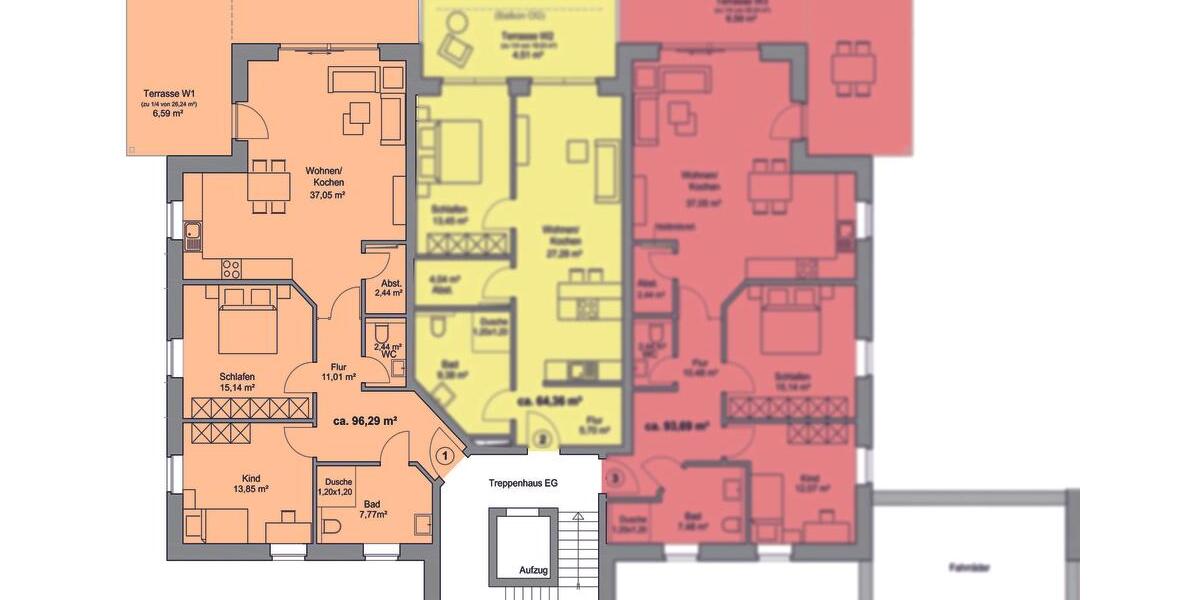 Erdgeschoßwohnung Westerkappeln - 3 Zimmer, 96 m&sup2;, 1.200&euro; | Angebot:24848335