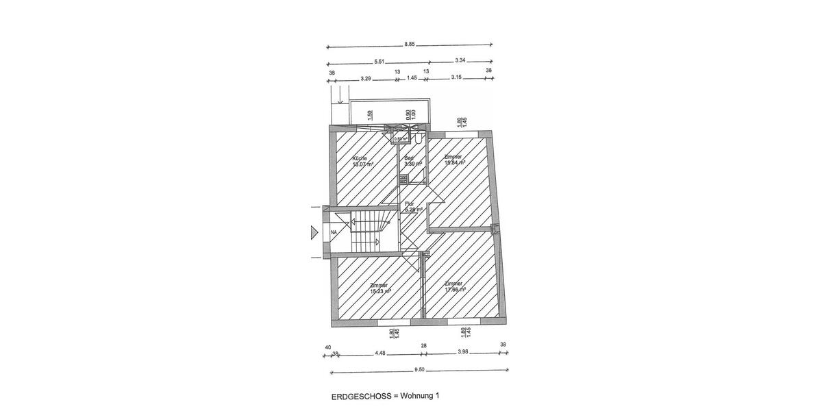 Erdgeschoßwohnung Osnabrück Wüste - 3 Zimmer, 75 m&sup2;, 795&euro; | Angebot:26682905