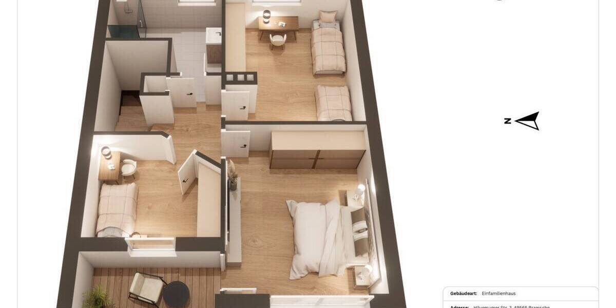 Reihenmittelhaus Bramsche - 4 Zimmer, 98 m&sup2;, 255.000&euro; | Angebot:26751143