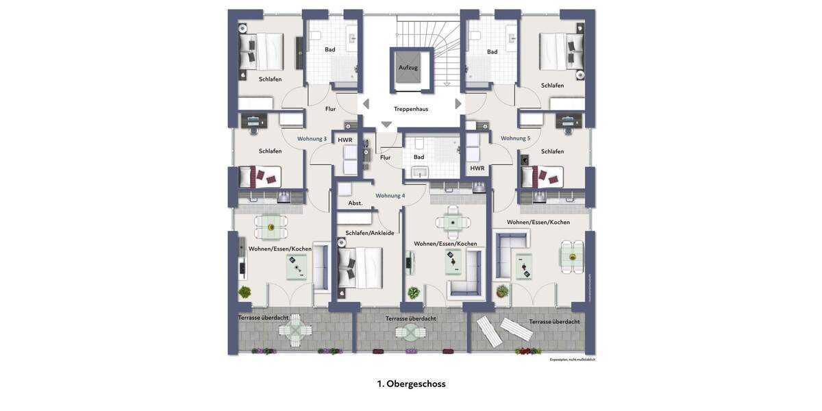 Etagenwohnung Ibbenbüren Stadt - 3 Zimmer, 69 m&sup2;, 860&euro; | Angebot:25357665