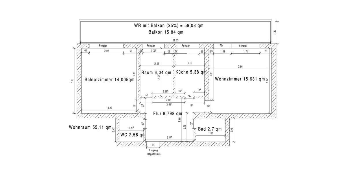 Etagenwohnung Melle - 3 Zimmer, 59 m&sup2;, 125.000&euro; | Angebot:25100508