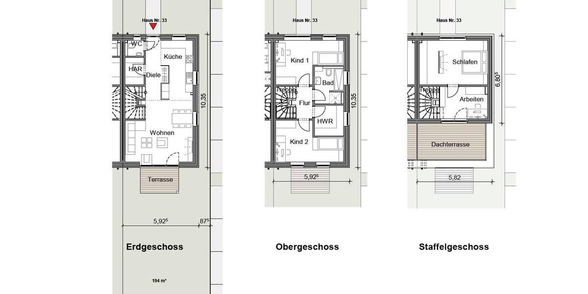 Reihenhaus Osnabrück Eversburg - 4.5 Zimmer, 134 m&sup2;, 1.800&euro; | Angebot:26470328