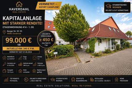 Wohnung Osnabrück Nahne - 1.5 Zimmer, 25 m&sup2;, 99.000&euro; | Angebot:26272855