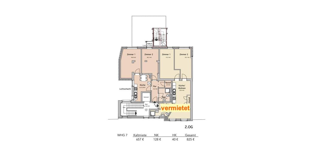 Erdgeschoßwohnung Osnabrück Fledder - 2 Zimmer, 64 m&sup2;, 657&euro; | Angebot:26679208