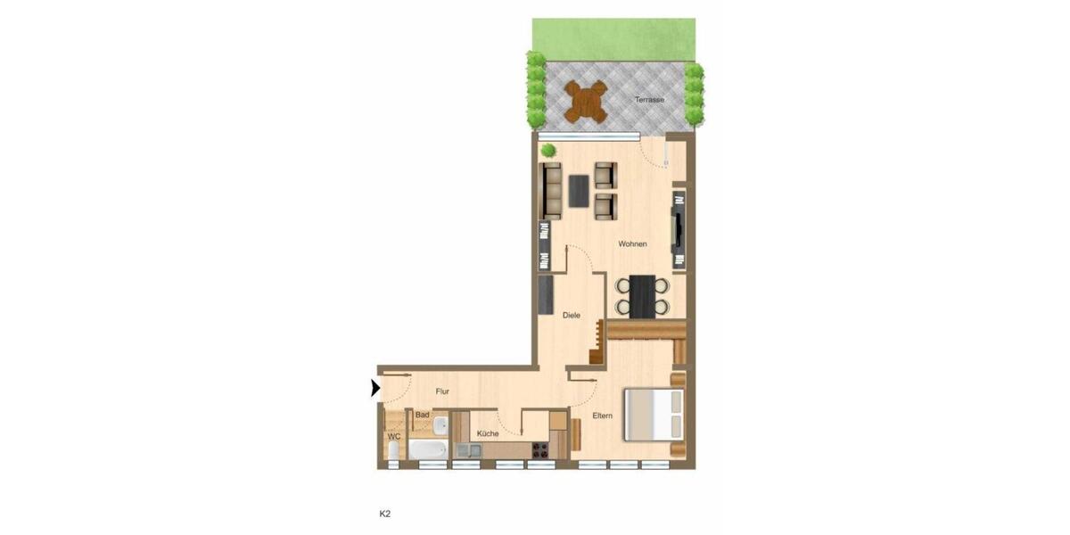 Erdgeschoßwohnung Osnabrück Fledder - 2 Zimmer, 91 m&sup2;, 1.018&euro; | Angebot:24625121